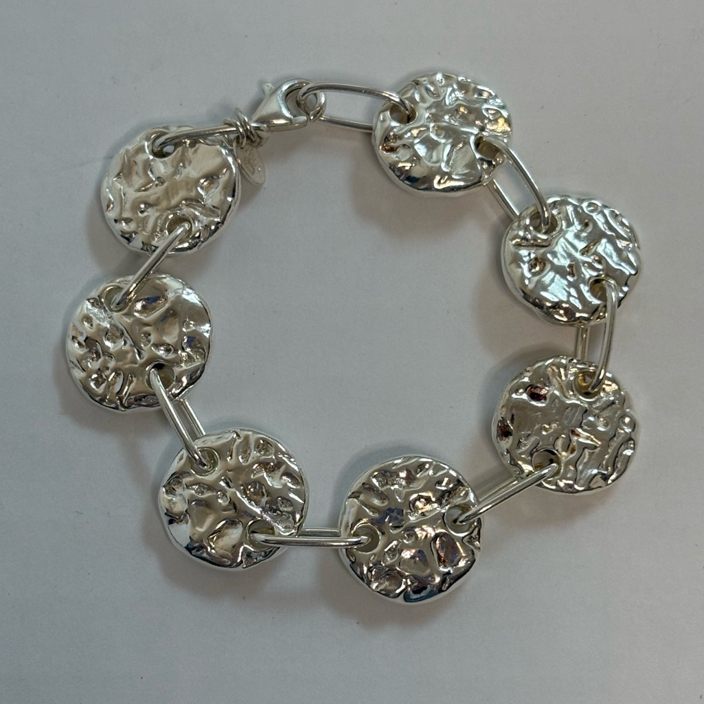 Tous Sterling Silver Textured Disc Bracelet 100$
